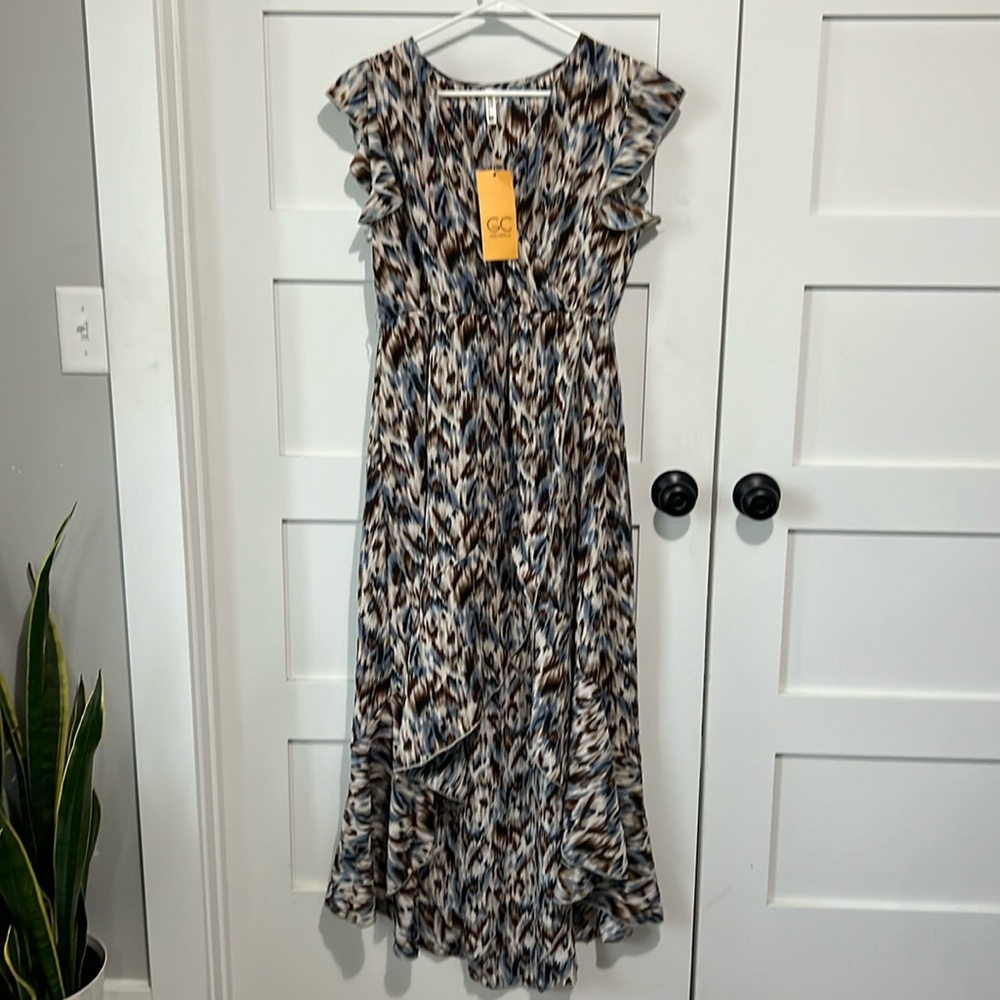 Grecerelle Brown and Blue Dress Medium
